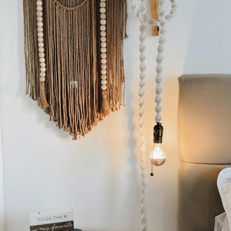 Luminária em Macramê Boho Decoração