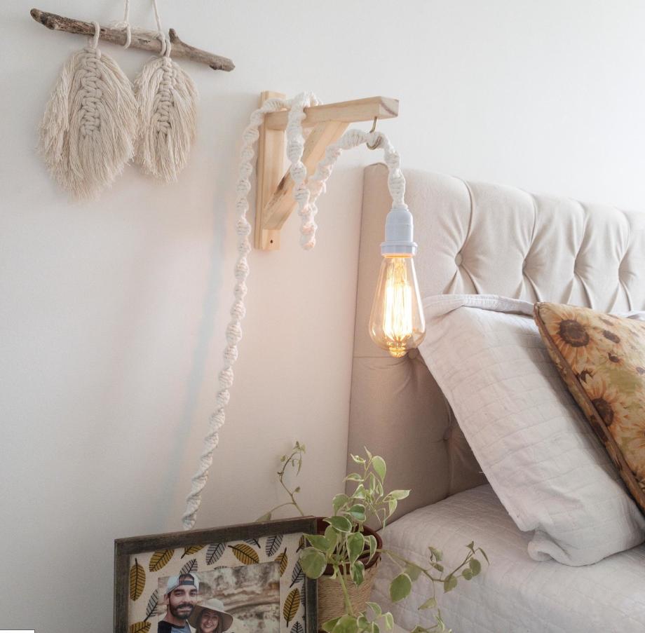 Luminária em Macramê Boho Decoração