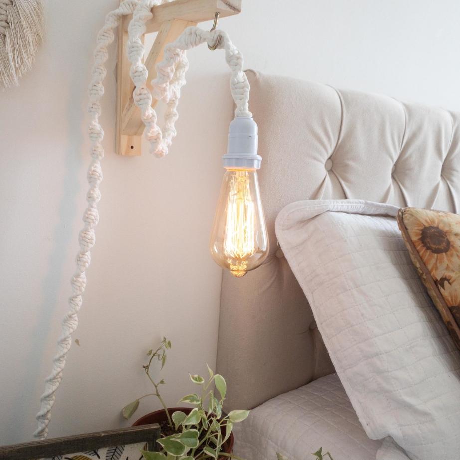 Luminária em Macramê Boho Decoração