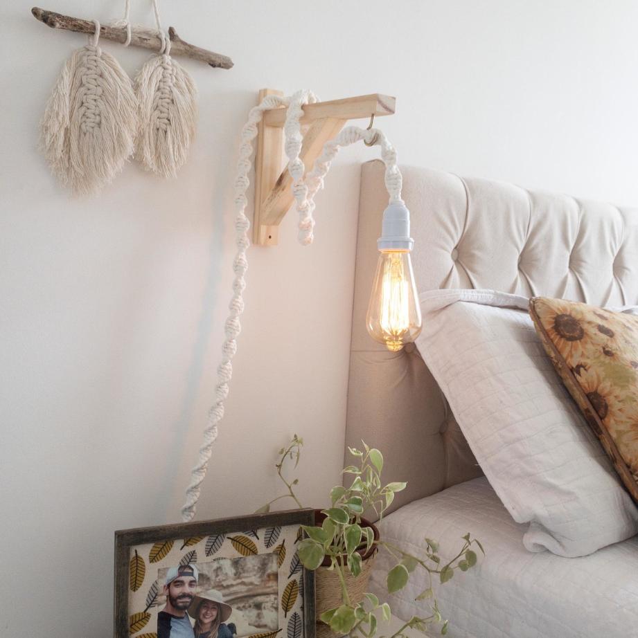 Luminária em Macramê Boho Decoração