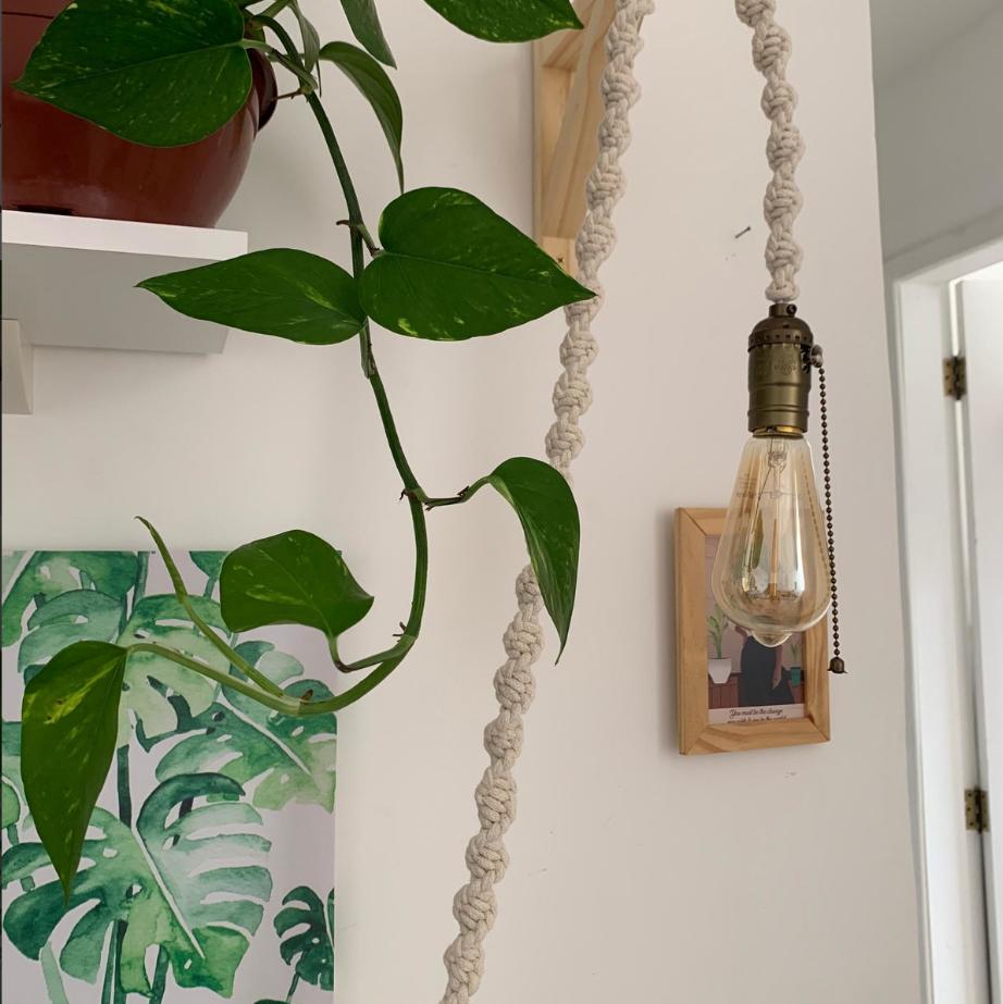 Luminária em Macramê Boho Decoração