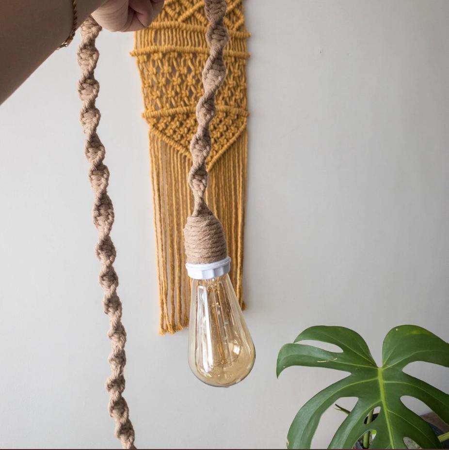 Luminária em Macramê Boho Decoração