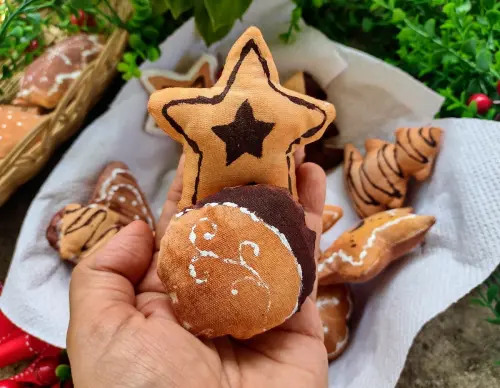 Biscoitos Natalinos em Tecido