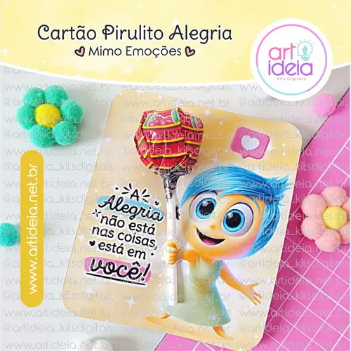 Arquivo Digital - Cartão Pirulito Divertidamente (Alegria)