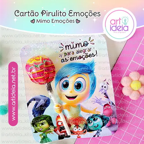 Arquivo Digital - Cartão Pirulito Divertidamente (Emoções)