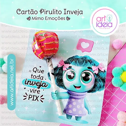 Arquivo Digital - Cartão Pirulito Divertidamente (Inveja)