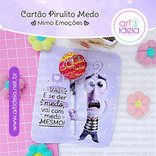 Arquivo Digital - Cartão Pirulito Divertidamente (Medo)