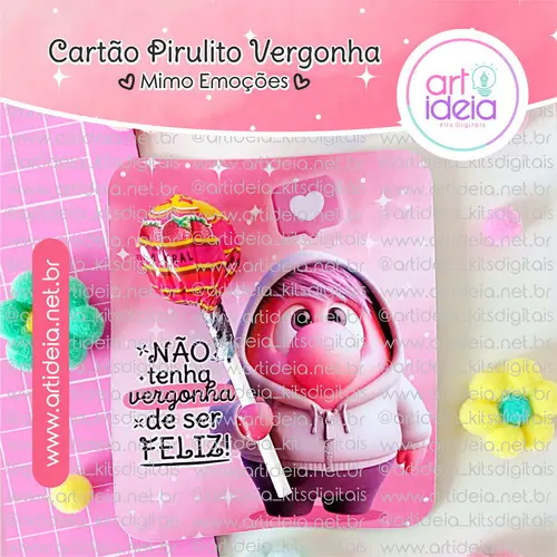 Arquivo Digital - Cartão Pirulito Divertidamente (Vergonha)