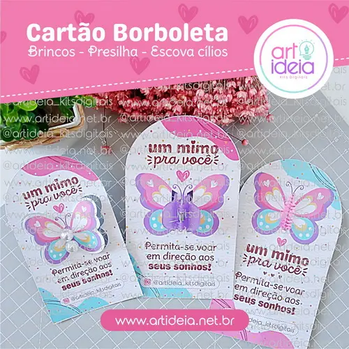 Arquivo Digital - Cartão Borboleta (Brinco-Presilha-Escova)