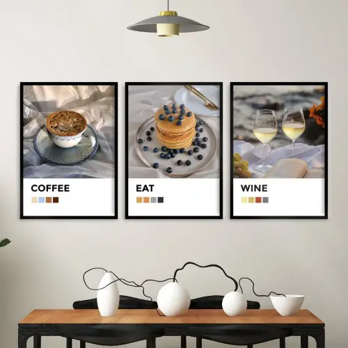 Coffee Eat Wine Aesthetic - Quadro para Imprimir