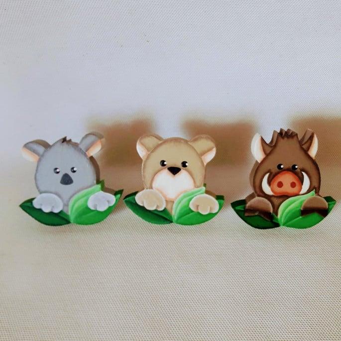 Puxadores bichinhos safari para decoração de bebê