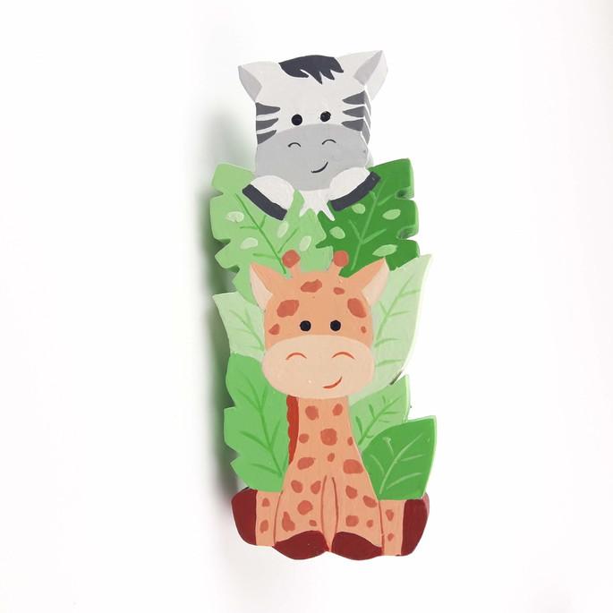 Puxadores bichinhos safari duplos para decoração de bebê