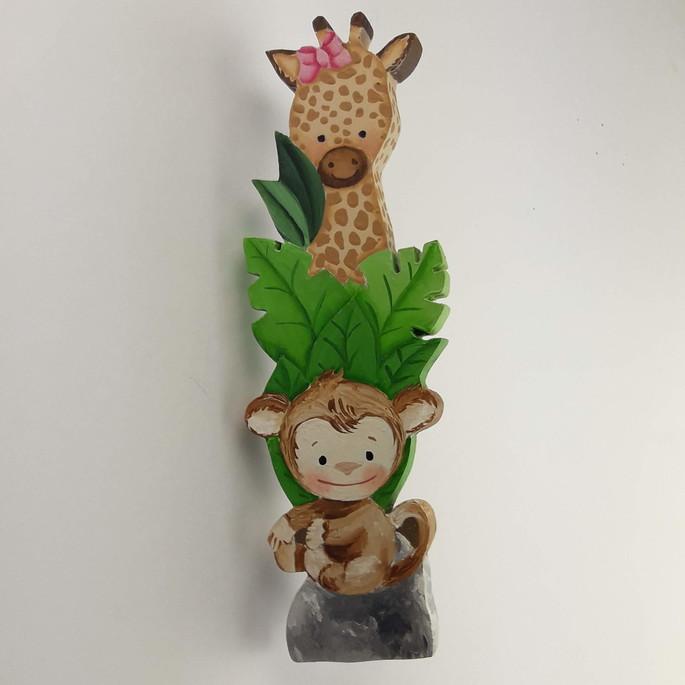 Puxadores bichinhos safari duplos para decoração de bebê