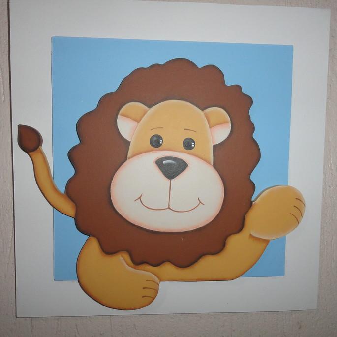 Quadro safari para decoração de quarto de bebê