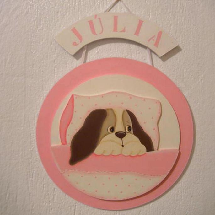 Porta maternidade cachorrinho para decoração de bebê