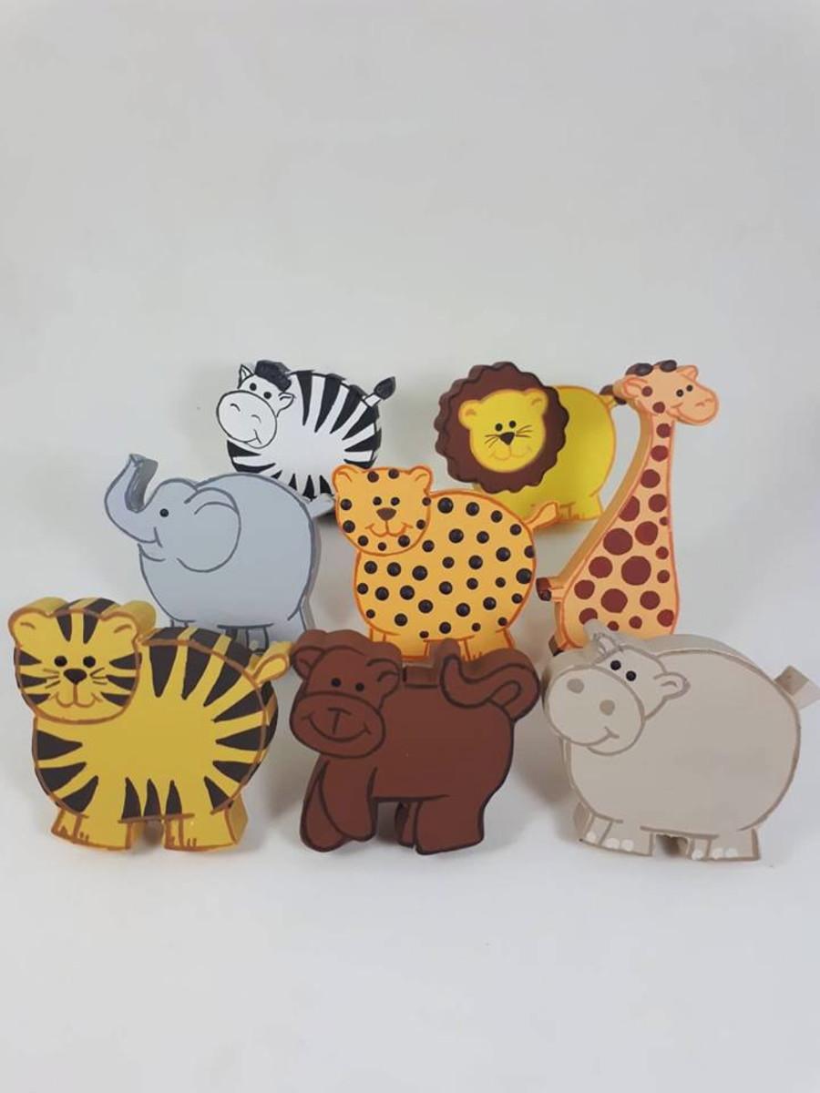 Puxadores bichinhos safari para decoração de bebê