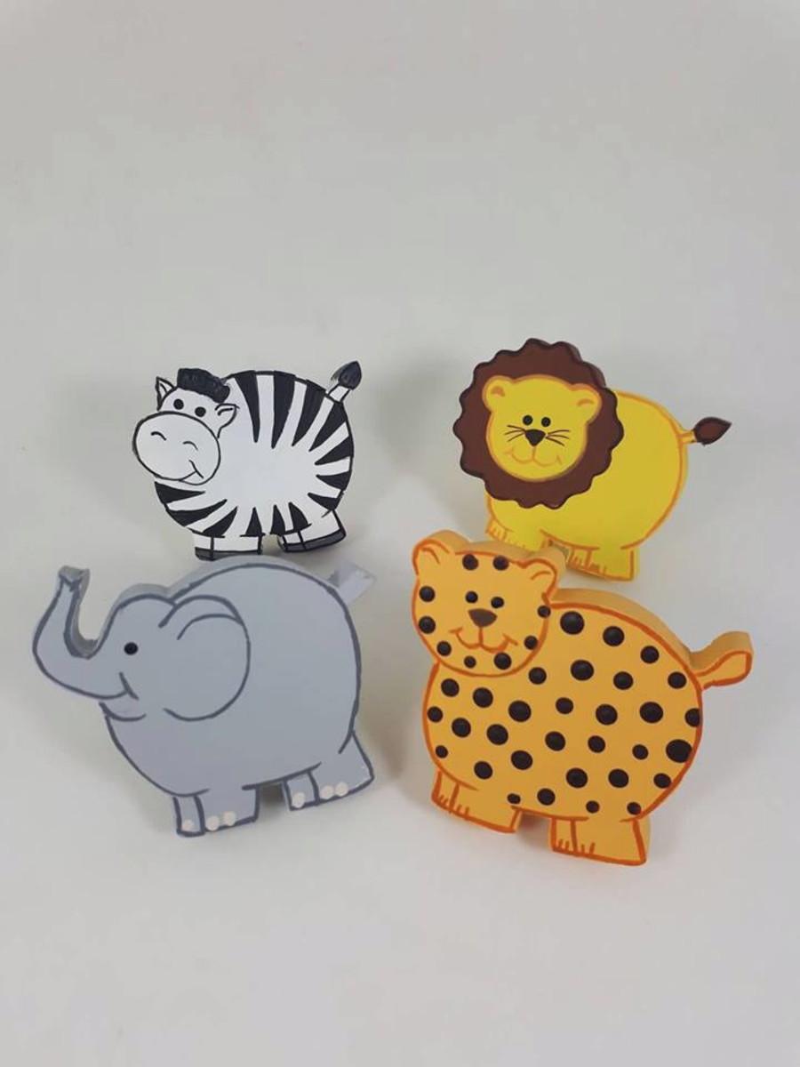 Puxadores bichinhos safari para decoração de bebê