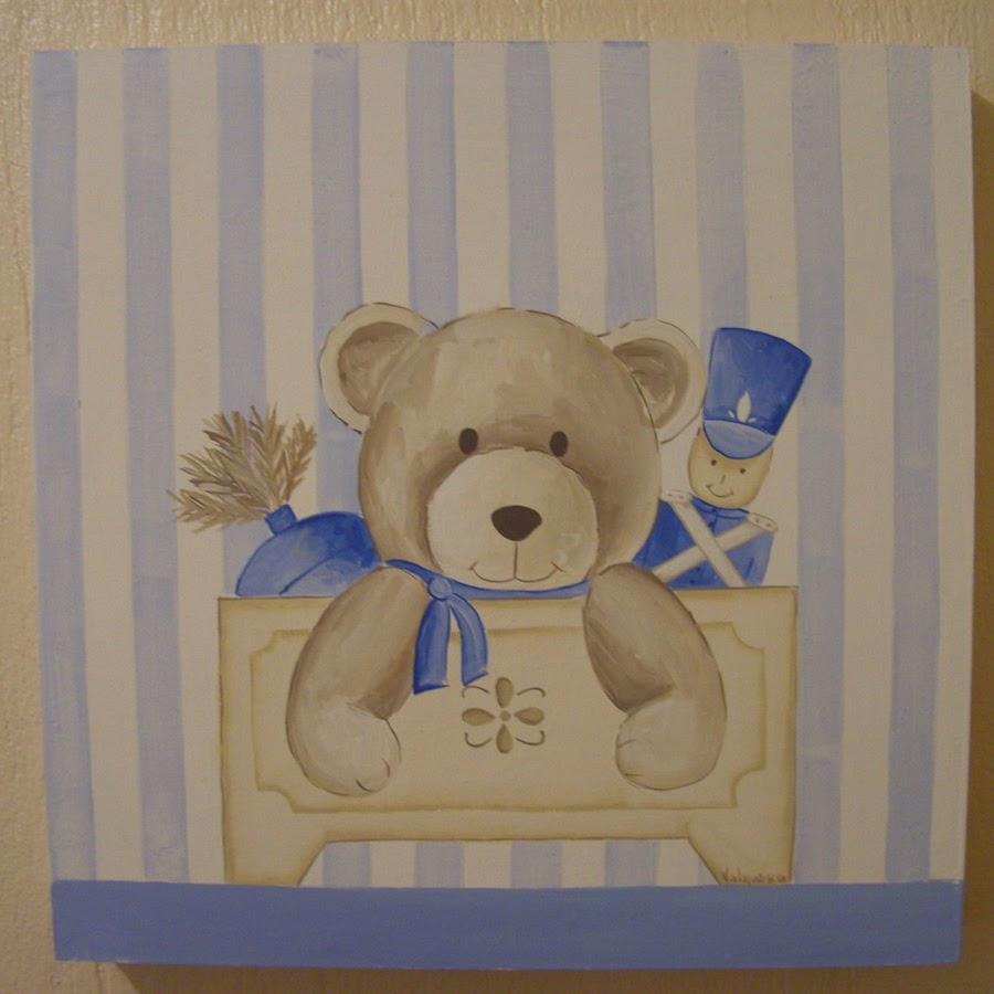 Quadro de ursinho para decoração debebê