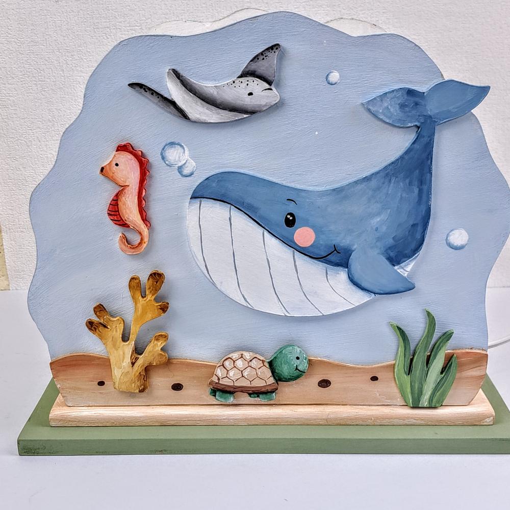 Abajur Fundo do Mar para Decoração de Quarto de Bebê