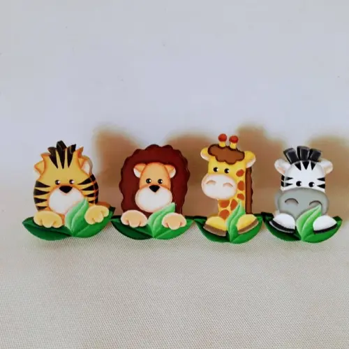 Puxadores bichinhos safari para decoração de bebê