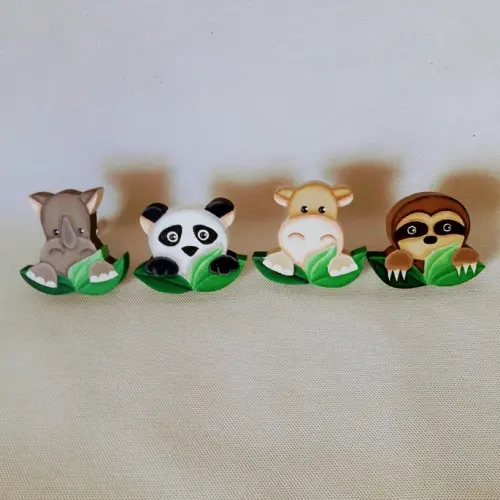 Puxadores bichinhos safari para decoração de bebê