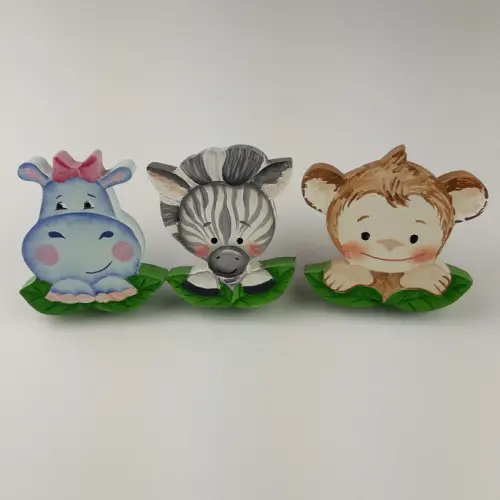 Puxadores bichinhos safari para decoração de bebê