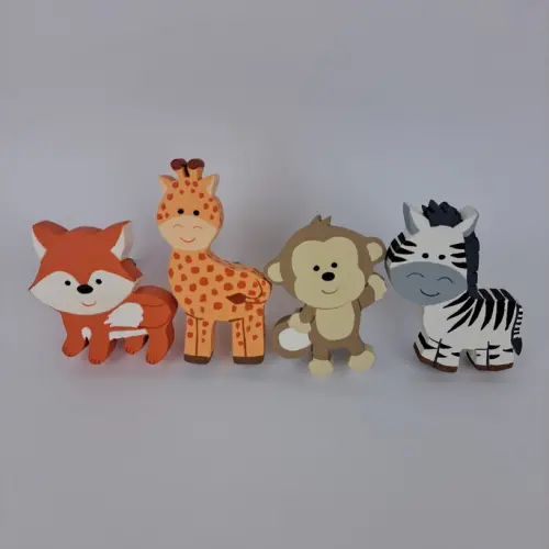 Puxadores bichinhos safari para decoração de bebê