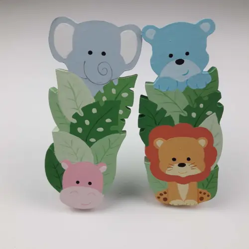 Puxadores bichinhos safari duplos para decoração de bebê