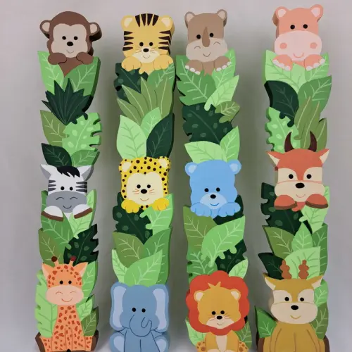 Puxadores bichinhos safari duplos para decoração de bebê