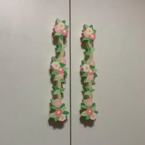 Puxador de flor duplo para decoração de quarto de menina