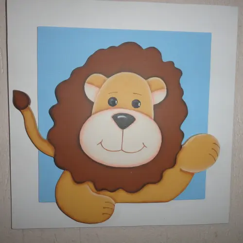 Quadro safari para decoração de quarto de bebê