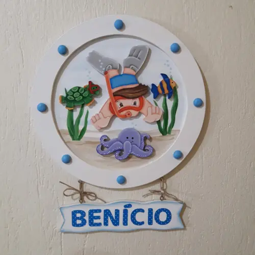 Porta Maternidade Mergulhador para Decoração de Bebê