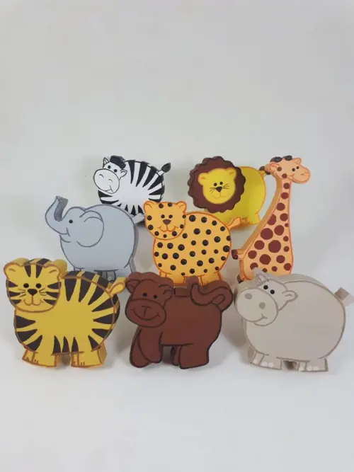 Puxadores bichinhos safari para decoração de bebê