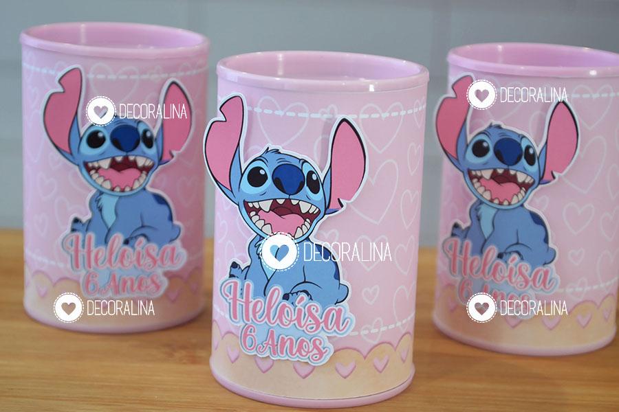 Lembrancinha Stitch Cofrinho Stitch Lilo e Stitch Rosa