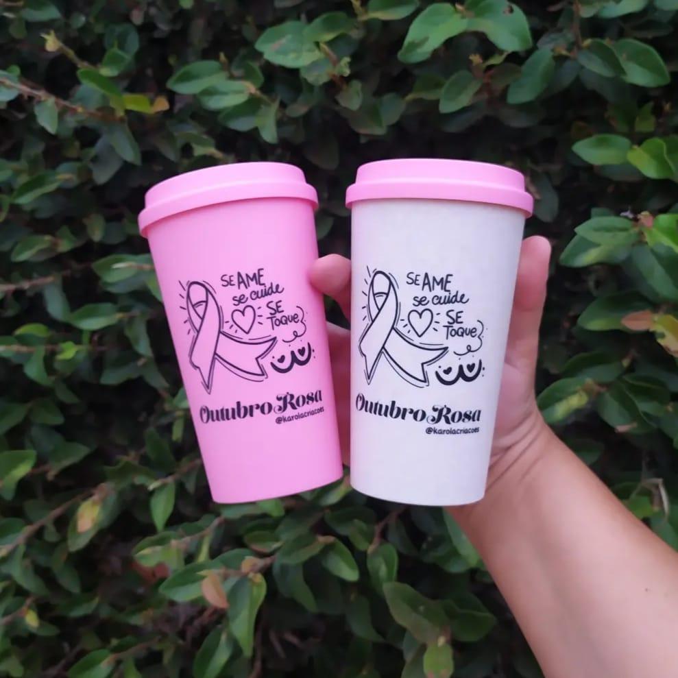 Copo Bucks Outubro Rosa Ecológico Personalizado 400ml