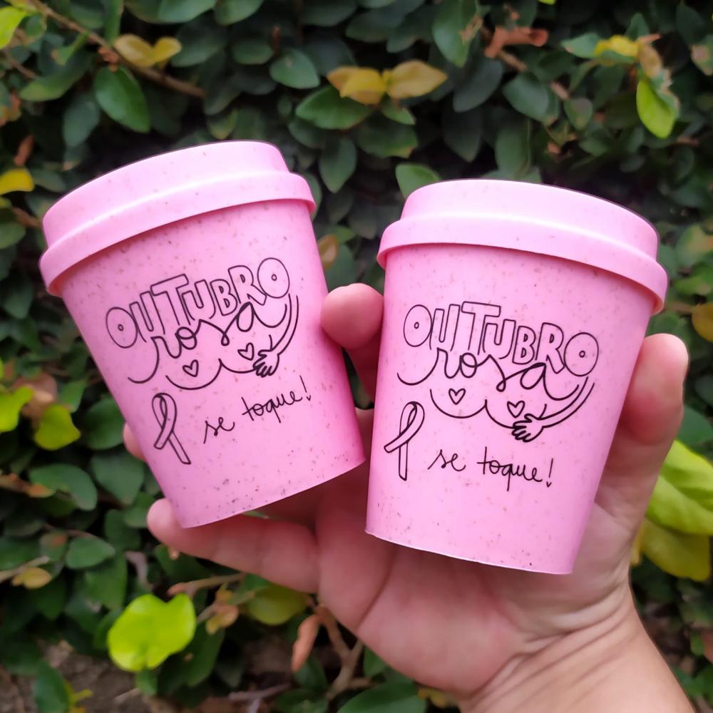 Copo Bucks Outubro Rosa Ecológico Personalizado 250ml