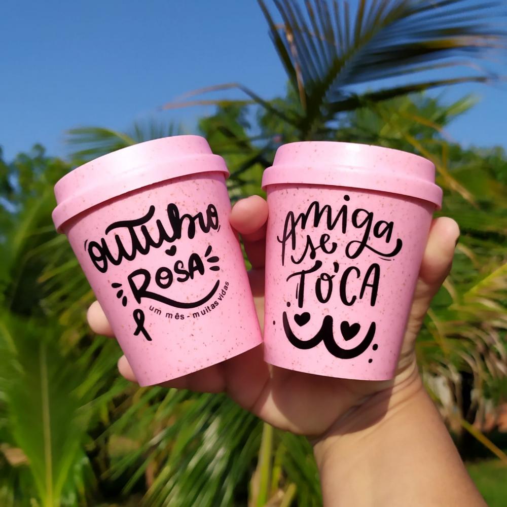 Copo Bucks Outubro Rosa Ecológico Personalizado 250ml