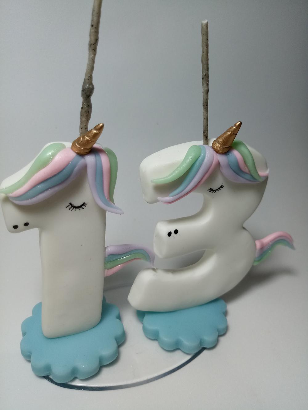 Vela em Biscuit Unicornio