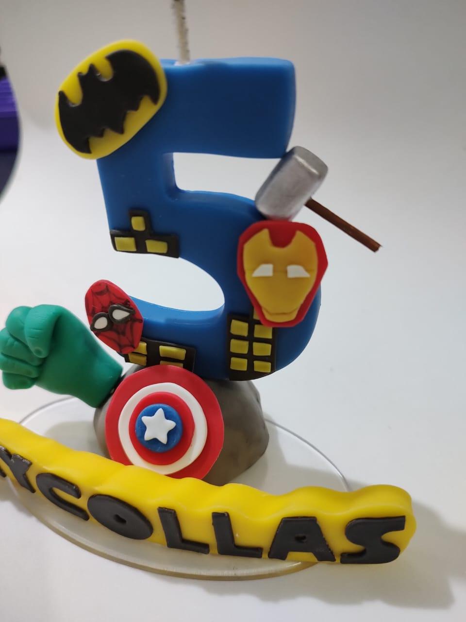 Vela em Biscuit Super Herois