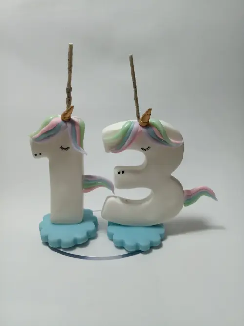 Vela em Biscuit Unicornio