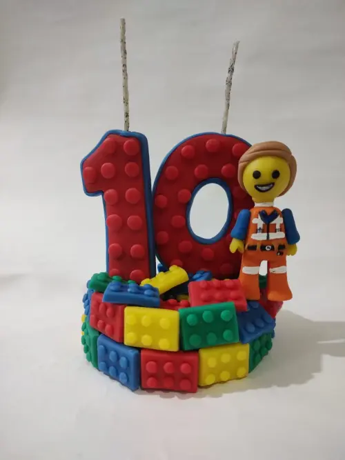 Vela em biscuit lego