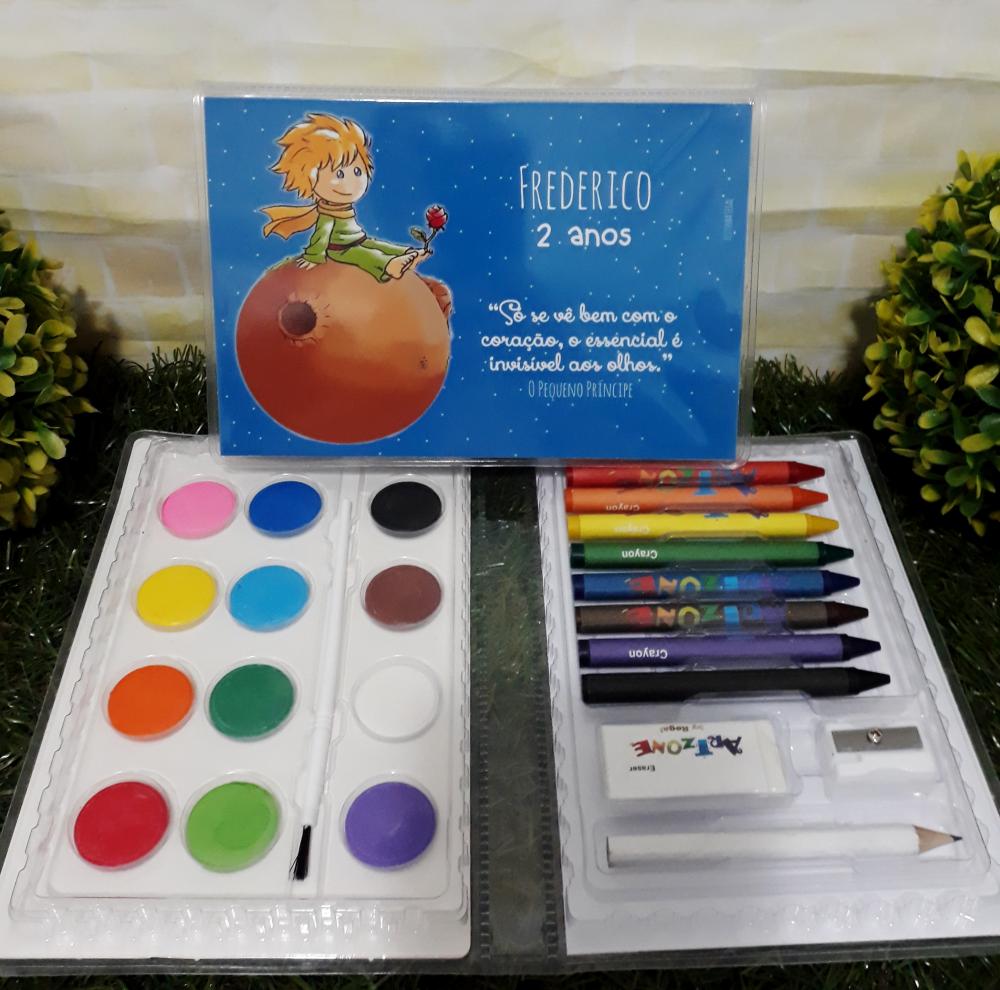 Lembrancinha Pequeno Principe estojo de pintura 31 itens personal