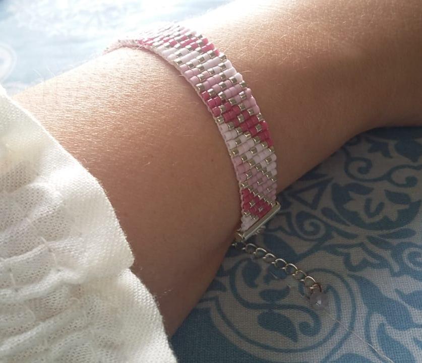 Pulseira Xadrez Rosa