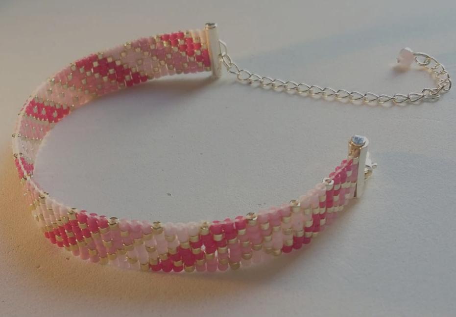 Pulseira Xadrez Rosa