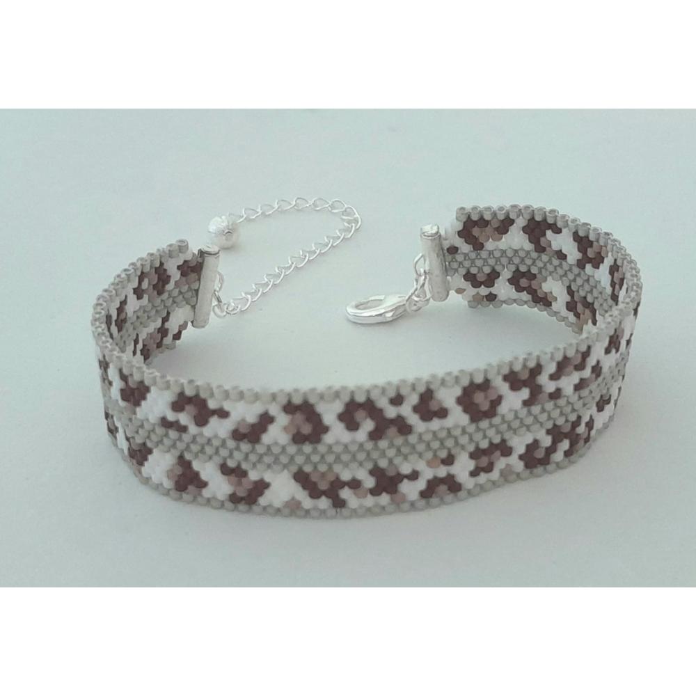 Pulseira Animal Print Tigre Folheada a Prata