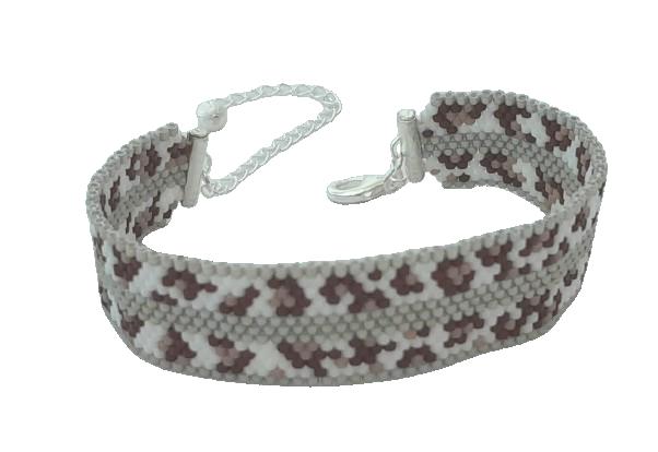 Pulseira Animal Print Tigre Folheada a Prata