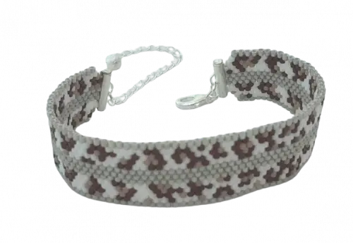 Pulseira Animal Print Tigre Folheada a Prata