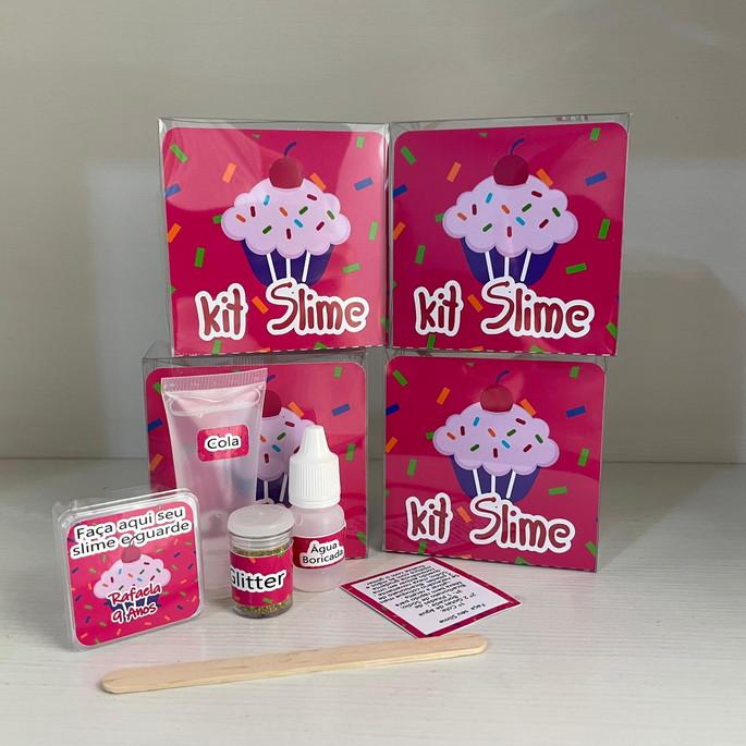 Kit Slime Caixa Acetato Personalizado Confeitaria