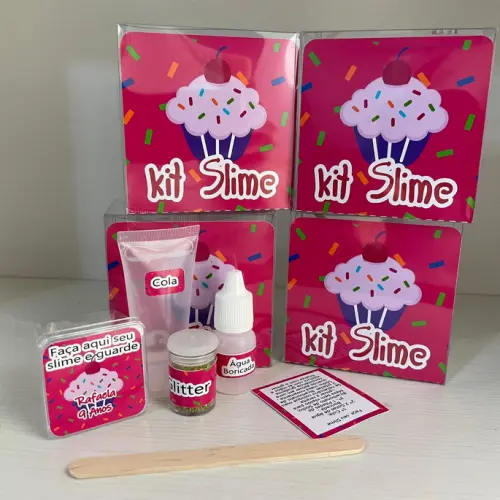 Kit Slime Caixa Acetato Personalizado Confeitaria