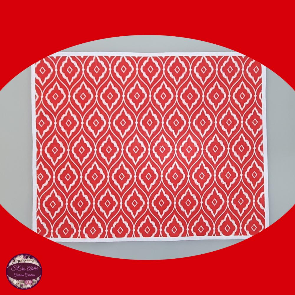 Kit Jogo Americano Jacquard Vermelho